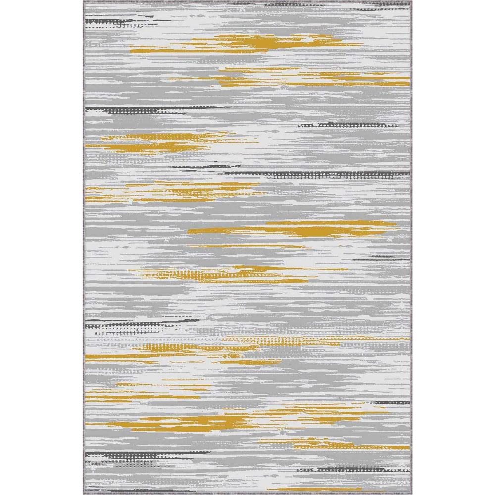 Желтый однотонный мягкий ковер без рисунка на противоскользящей основе