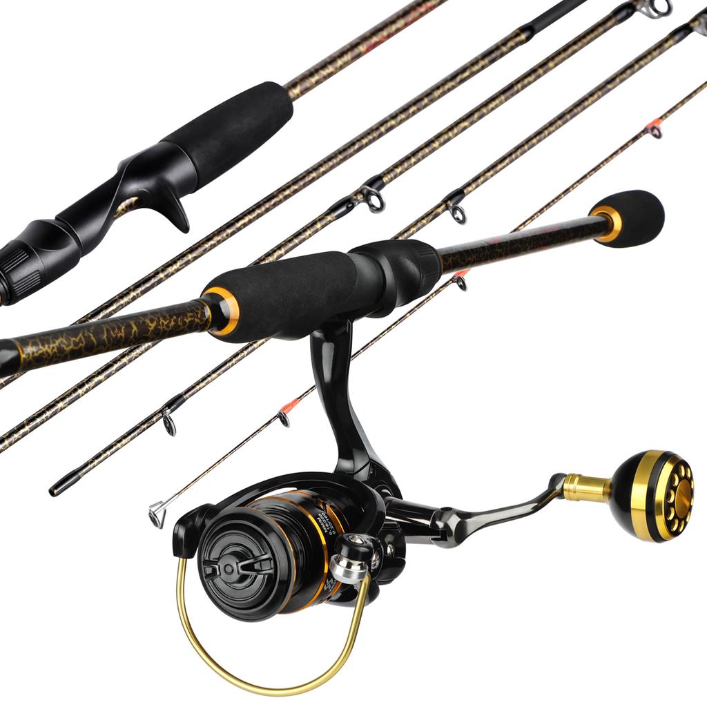 SOUGAYILANG Спиннинговая удочка 1,8-2,4 м, 5 секций, удочка из углеродного волокна, 12 + 1BB, металлическая катушка, спиннинговая катушка, комплекты катушек для удочек