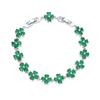 Trend Jewelry Four Leaf Clover Luxury Inlaid Zircon White Gold Bracelet