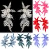 1 Pair Embroidery Flower 29X17cm Hollow DIY Clothing Accessories For Clothes Bag Fabric Applique Lace Applique Sew On