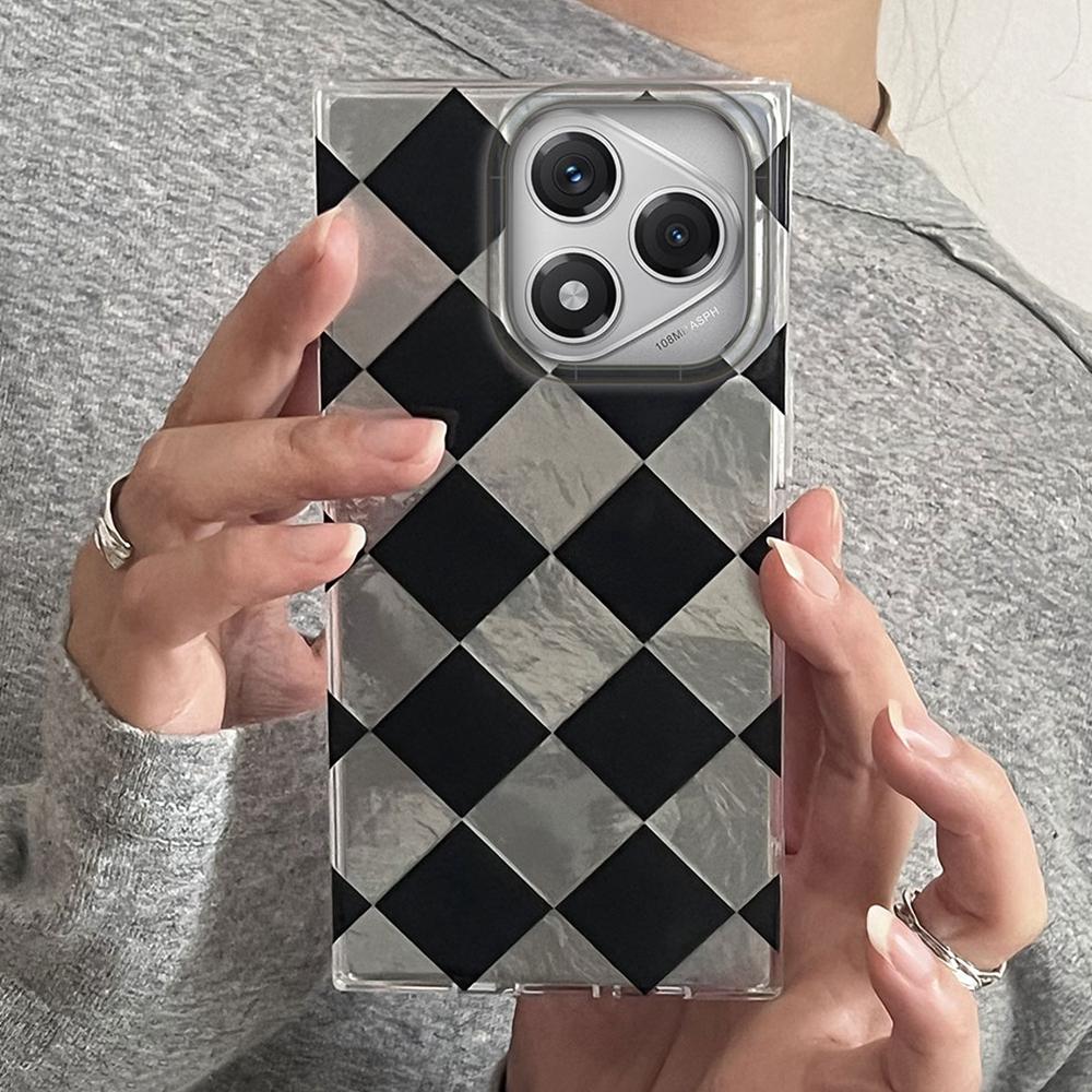 Черный клетчатый чехол-сетка для телефона Honor 400 200 90 Smart Pro Magic7 6 5 70 Lite X9a X9c X9b X8b X8a X8c X7c X7b X6c X6