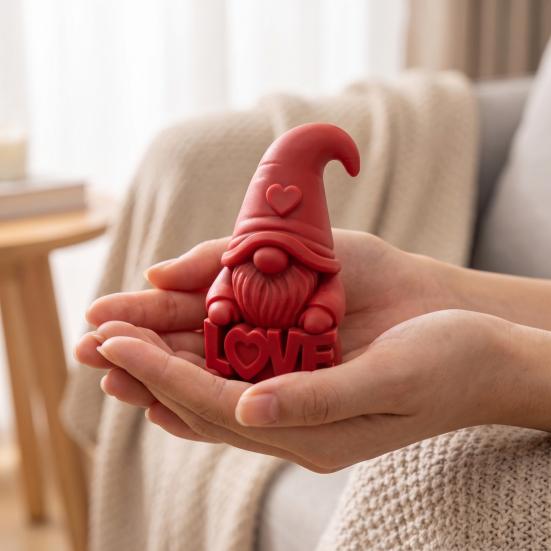 Durable Home Interior Ornaments Faceless Love Gnome Figurine, 3D Printed Valentine's Day Desktop Decor, Small Tabletop Sign Romantic Couple Gift, Cute
