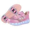 Новые детские беговые туфли для девочек и мальчиков, светящиеся крылья, четырехколесные роликовые коньки для студентов