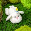 Birthday Hat Cute Prone Posture Rabbit Plush Doll Toy For Decoration Desktop