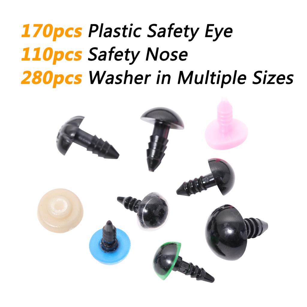 Набор 280 штук пластиковых цветных глаз и носиков для плюшевых игрушек