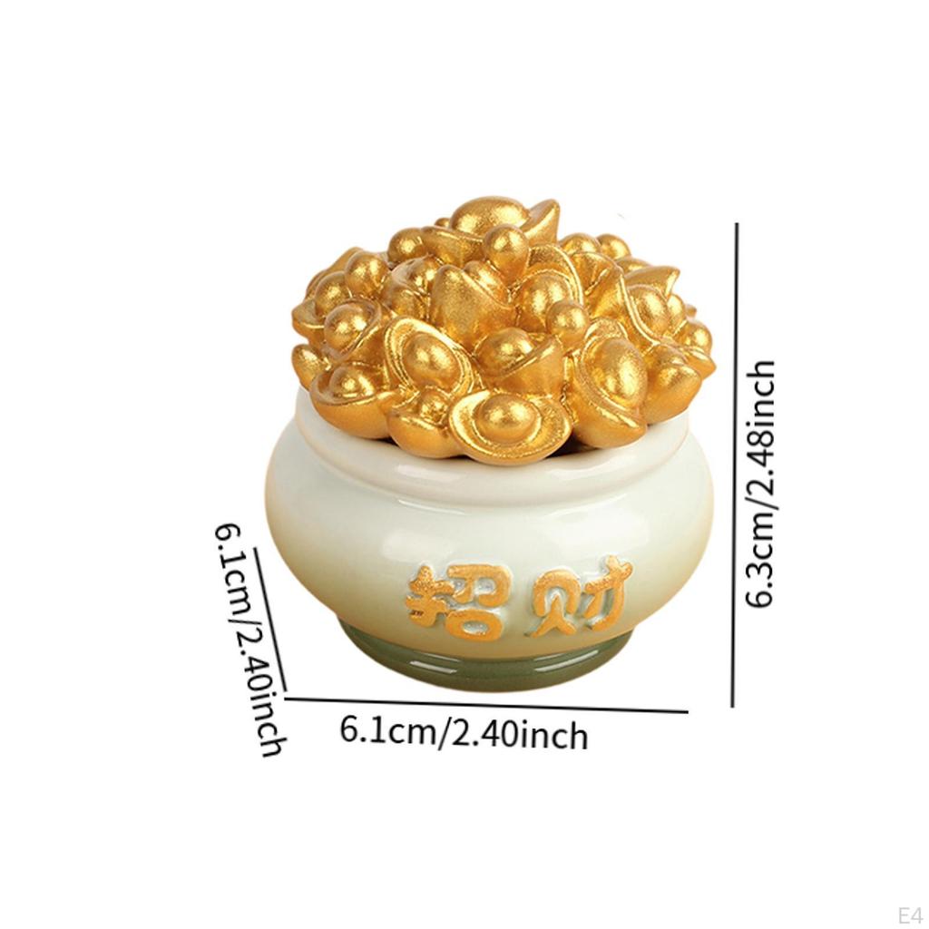Chinese Cornucopia Bowl Car Dashboard Decoration 2.4x2.5inch Decorative Prosperity for Desktop