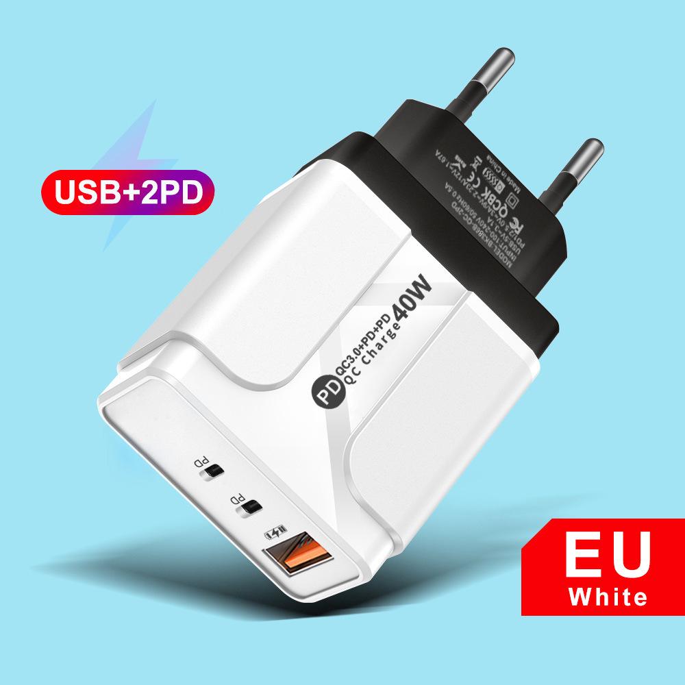 Быстрое зарядное устройство GaN с несколькими портами PD33W QC3.0, европейский стандарт 9В/12В
