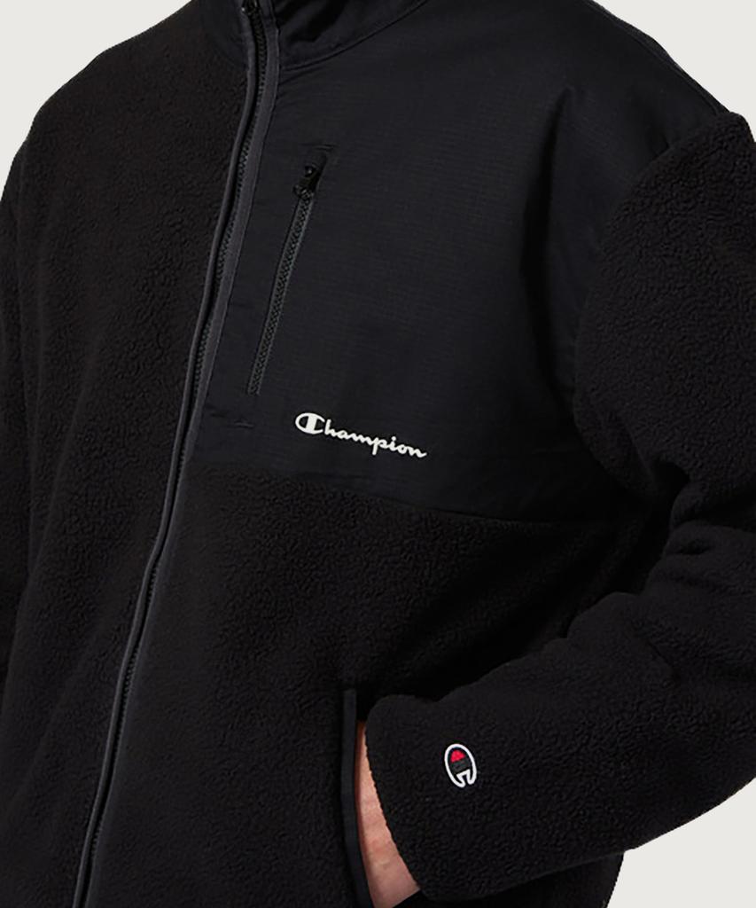 Champion Woven Block Oversized Full-Zip Fleece Jacket Black