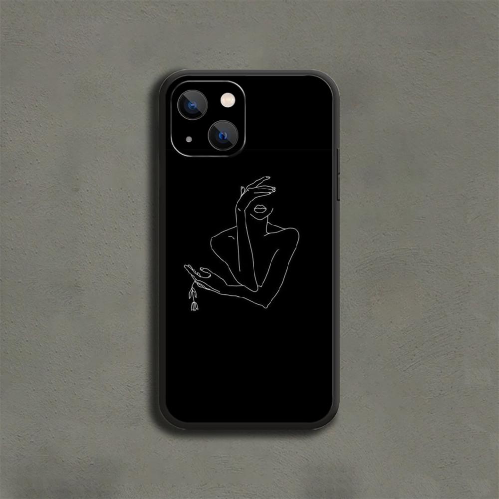 Чехол для телефона с линейным рисунком людей для iPhone Samsung Galaxy Redmi Xiaomi Note S A 16 15 14 13 12 11 20 21 22 23 53 54 Pro Plus Ultra Силиконовая накладка