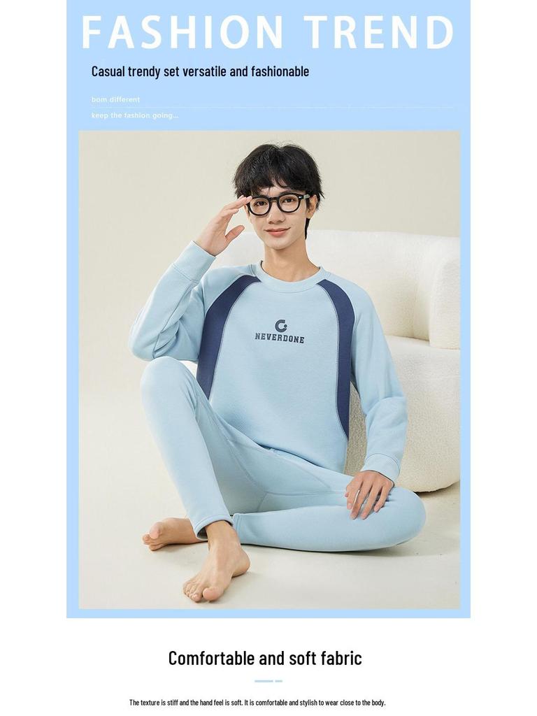 Мужское осеннее термобелье на флисовой подкладке: Подростковый студенческий зимний теплый набор