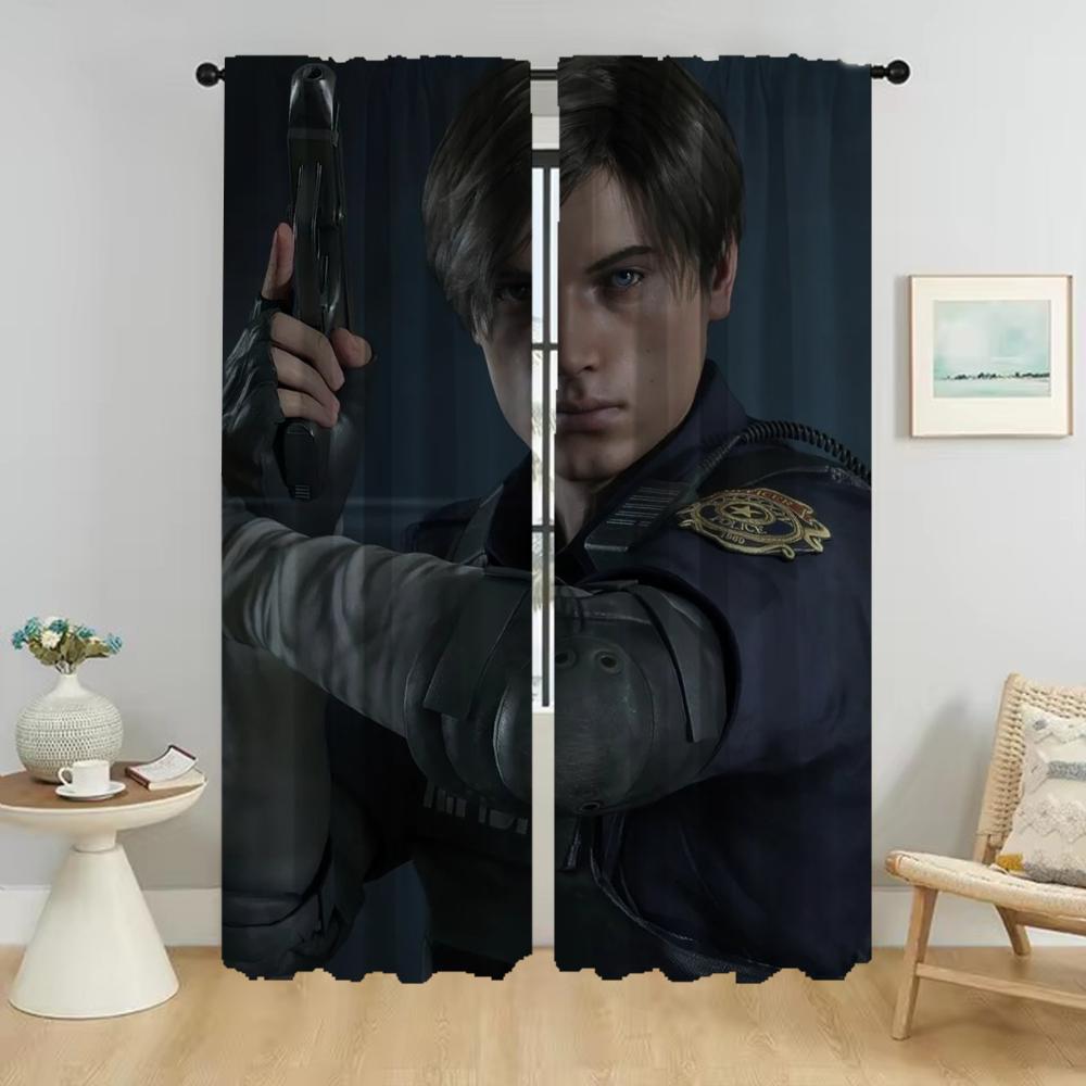 Раздел Leon-Kennedy затемняющие шторы для гостиной занавески на Хэллоуин тюль для спальни жалюзи шторы 2 шт.