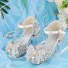 New Arrival: Girls' Crystal Bow High Heels - Shiny Princess Shoes for Piano Performances, Leather Material
