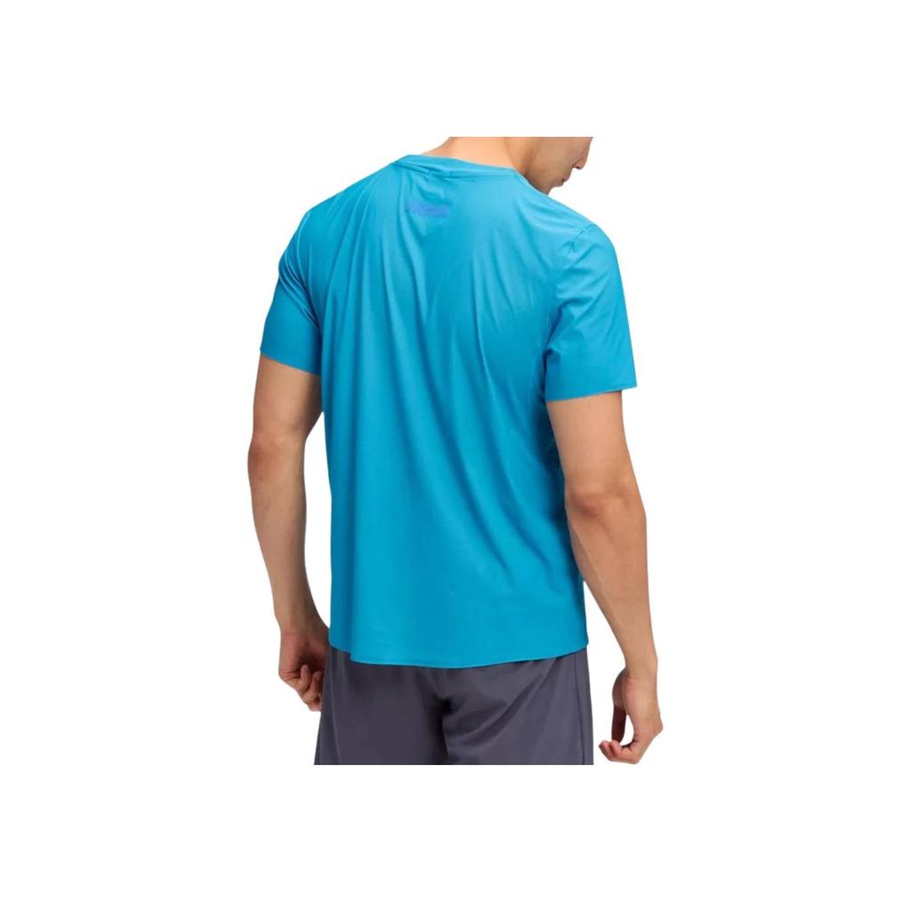 HOKA ONE ONE Однотонная футболка с круглым вырезом и коротким рукавом Мужские топы 1175771-HKB