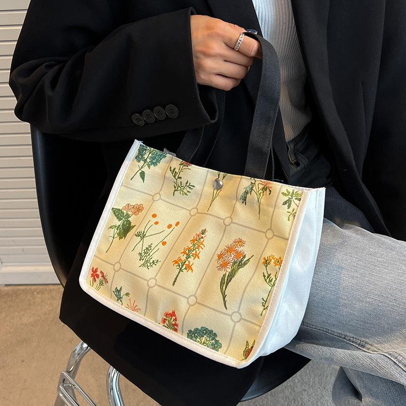Original Handbag Versatile Canvas Shopping Bag Female Work Handbag Office Worker Lunch Box Bag