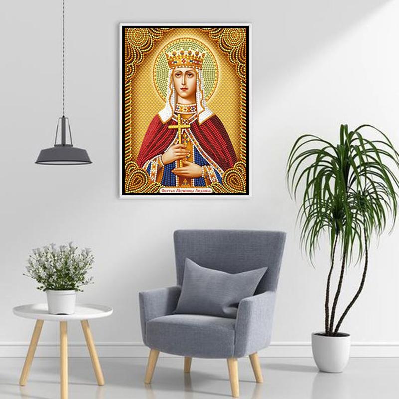 DIY Religion 5D Diamond Painting Full Round Drill Portrait Diamond Embroidery Cross Stitch Mosaic Kits Resin Wall Art Home Decor