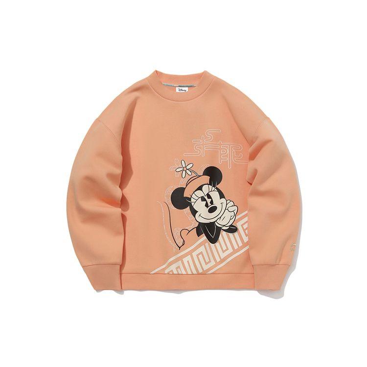 Li-Ning X Disney Co-Branded Cartoon Print Casual Sport Pullover Sweatshirt Women Tops Pink AWDQ584-2