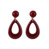 Zhong ***** retro red water drop earrings, stud earrings, Hong Kong style temperament exaggerated atmosphere French elegant earrings