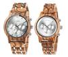 Pair Watch Wooden Watch with Gift Box Analog Japanese Quartz Chronograph Lightweight Date Display Stopwatch Couple P19 P18 Men's Women's