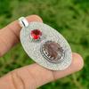 925 Sterling Silver Oval Natural Rhodonite Rubellite Bezel New Pendant Jewelry