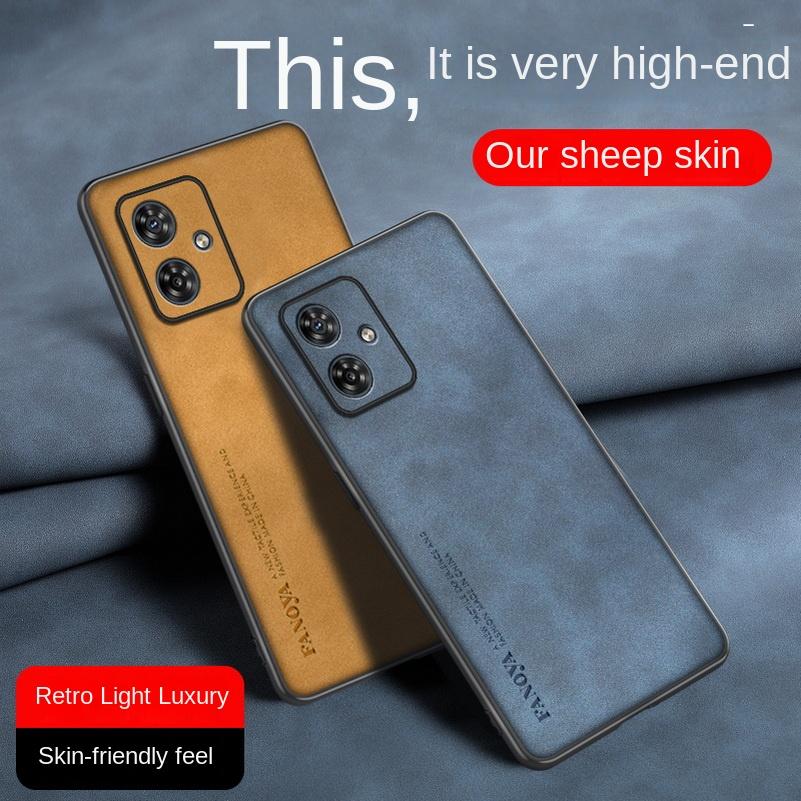 Простой кожаный удобный замшевый чехол для Moto G55 G35 G85 G34 G24 Power G04 G14 G54 G84 E13 Защитная крышка объектива камеры