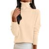 Women's Slim Fit Temperament Wool Long Sleeve Seamless Turtleneck Sweater