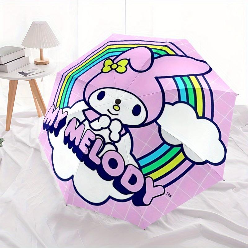 Автоматический складной зонт My Melody Sanrio с прочным железным каркасом, портативный компактный дорожный зонт, всесезонный, для вечеринок 0807040