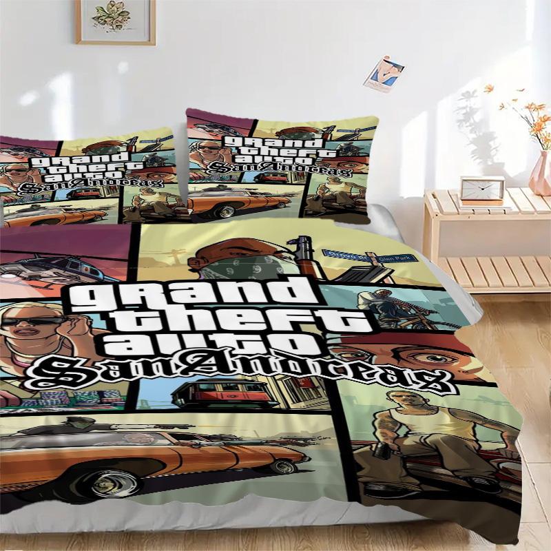 San Andreas Bedding 3 Piece Set Hd Print Duvet Cover Pillowcases For Teens Adult Bedroom Decoration Christmas Gift C9211647