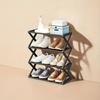 4 Tier Foldable Shoe Rack Space Saving Free Standing Shoe Storage Organizer for Closet Hallway