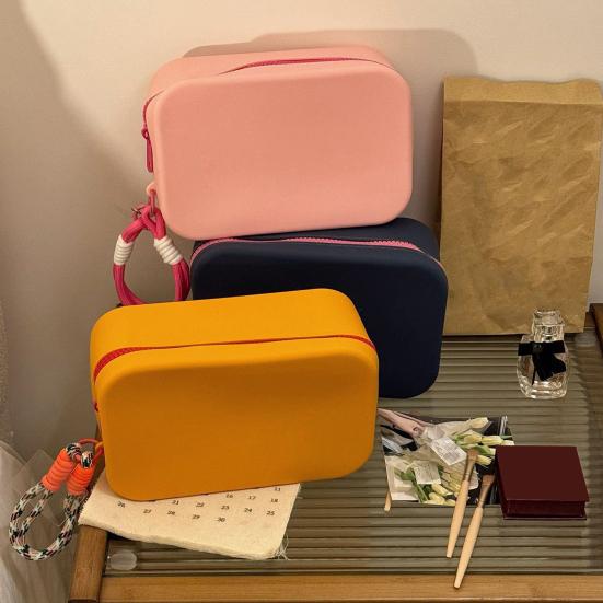 Силиконовая сумка для хранения большой емкости, водонепроницаемая застежка-молния, портативная косметичка, органайзер для косметики
