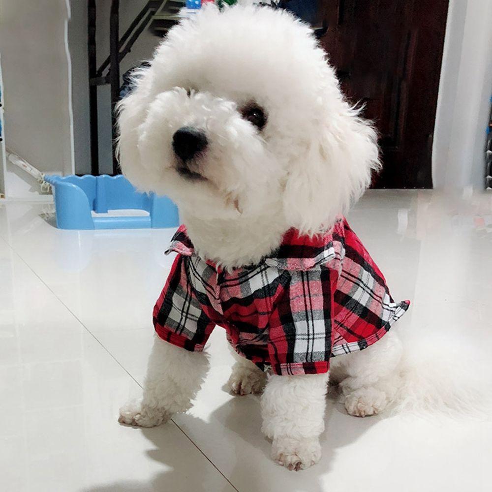 Plaid French Bulldog Puppy Cotton For Small Medium Dogs Cats Pets Supplies Dog Vest Dogs Shirt