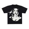 Unisex T-shirt Men Harajuku Hip Hop Graphic Print Punk Y2K Cotton T-shirt Grunge Gothic Streetwear Top Hip Hop Oversized Short Sleeve T-shirts