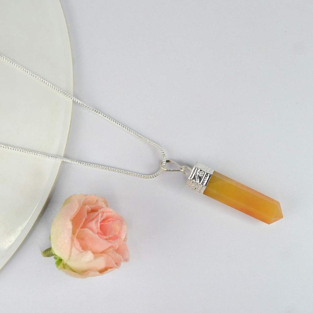 Подвеска-карандаш из кристалла Рейки с натуральным сертифицированным кристаллом качества AAA с сертификатом и металлической цепочкой для исцеления и кристаллическими лечебными драгоценными камнями