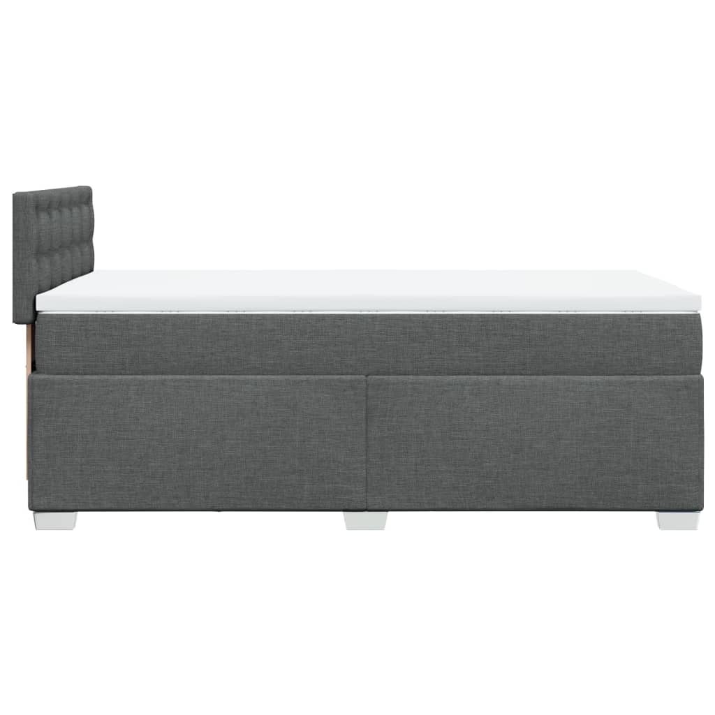 Box Spring Bed with Mattress Dark Grey 100 x 200 cm Fabric