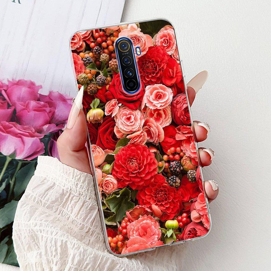 For Realme X2 Pro Case RMX1931 Cover Popular Flower Soft Clear Silicone Back Cover For Realme X2 XT Bumper RMX1921 RMX1992 Funda