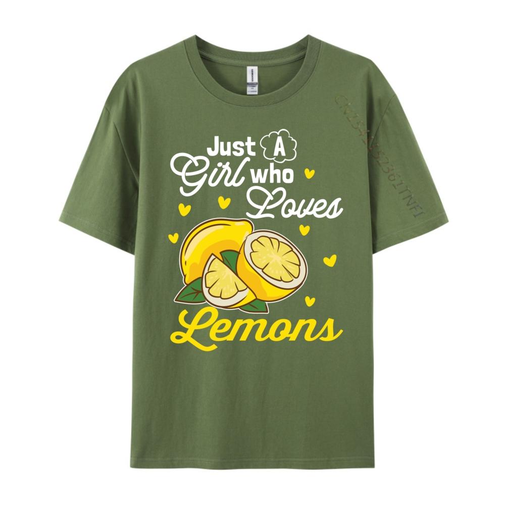 Just A Girl Who Loves Lemons Brand T Shirt Original Unisexs Tshirts 4th Of July Graphic Cotton Streetwear Short Sleeve
