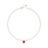 [Rosemont] Silver Red Carnelian Pearl Necklace La Vie en Rose Rl0209