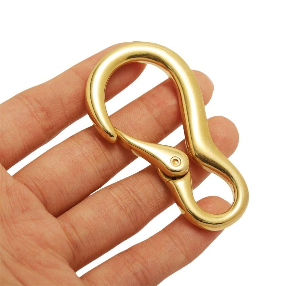 Solid Brass Carabiner Clip Rustproof Camping Keychain Heavy-Duty Spring Snap Hook Hiking