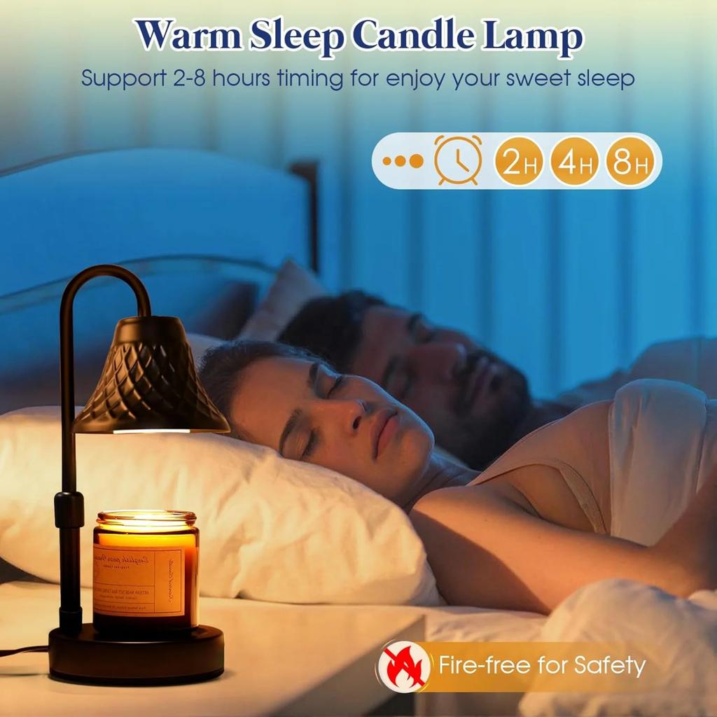 Timed Dimming US Plug Lifting Wax Melting Lamp Flameless Retro Timed Telescopic Aromatherapy Lamp Melting Candle Lamp Night Light