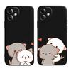 Милые мультяшные коты для влюбленных, парные чехлы для телефона iPhone 16 13 15 11 12 14 Pro Max Mini XR SE 8 7 15 Plus, чехлы, сумки