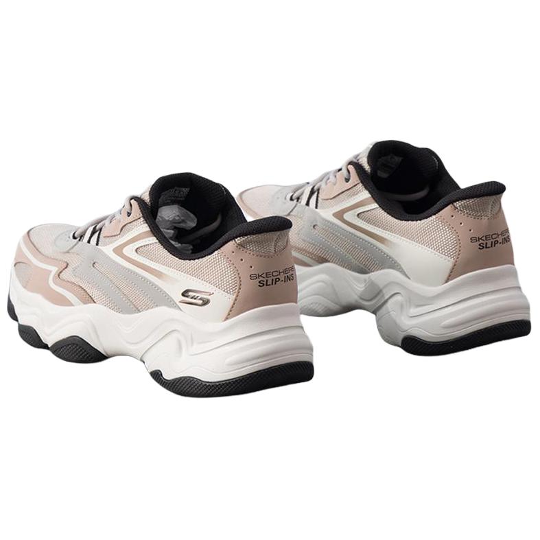 Skechers Bobs Sport Мода Удобные Синтетическая Кожа Нескользящие Износостойкие Низкие Кроссовки Мужские Кеды Белый Коричневый 118332-NTGY