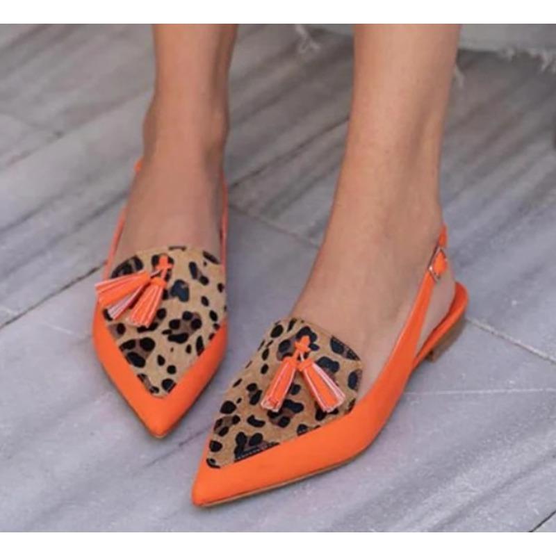 Новый стиль Популярные летние туфли женские с цветными блоками 34-43 Большие Остроносые с кисточками Низкий каблук Задние воздушные сандалии Высокие каблуки Женская обувь