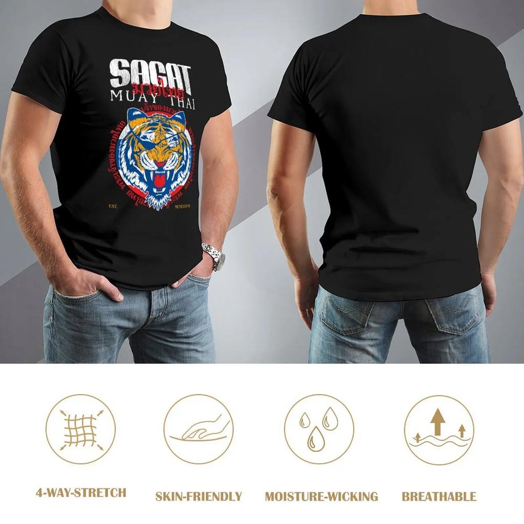 Футболка Sagat God Of Muay Thai Gym Tiger Летние топы Спортивные фанаты Мужская одежда