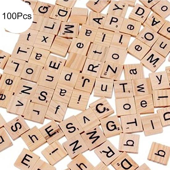 100 шт. деревянные плитки с алфавитом, буквы, числа, поделки, детские развивающие игрушки