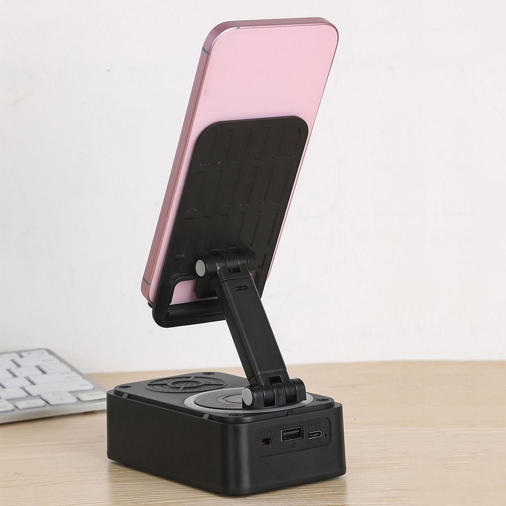 4-in-1 Phone Holder Stand Anti-Slip Pads Phone Holder with Microphone Video Meeting