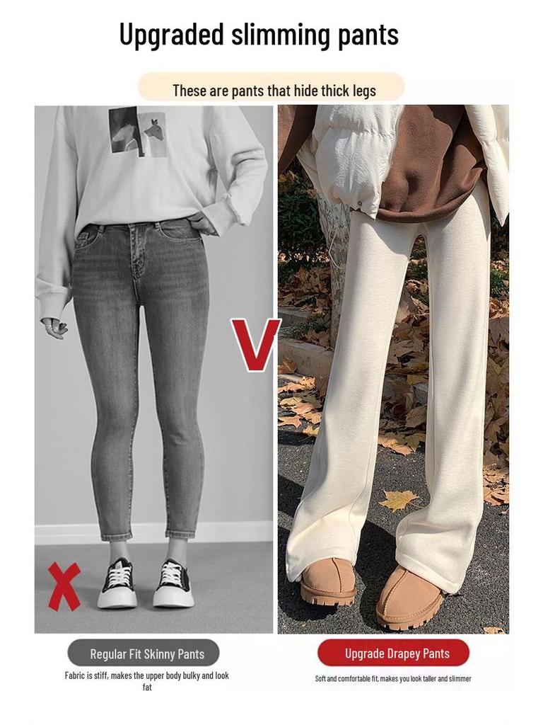 Женские утягивающие брюки для йоги с высокой посадкой и микроклешем, на флисовой подкладке, на молнии - Осенне-зимний тренд