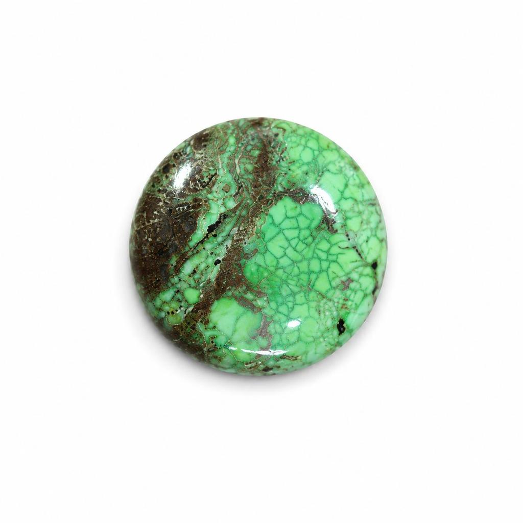 Green Turquoise Round Cabochon 33mm | Large Statement Gemstone for Jewelry Making