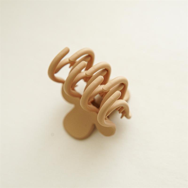 Matte Surface Earth Tone Hair Grip Minimalist Solid Color Multi Claws Design Professional Non Slip Holding Styling Fixer