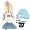 Street Casual Plush Clothes Set (4 Pieces) [Hat, Shirt, Pants, and Bag] for 10cm Plush Toys, Kigurumi Accessories, Otaku Activities, Doll Mascot,