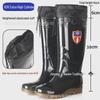 Men's High-Top Waterproof Non-Slip Rain Boots with Drawstring Closure