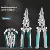 Foldable Wire Stripping Pliers, Professional Multifunction Manual Hand Tool, Pulley Design Durable Crimping & Wrapping Pliers
